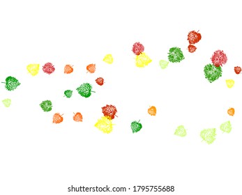 Collection of autumn leaves imprints.  Hi detailed texture of forest leaves Vector illustration