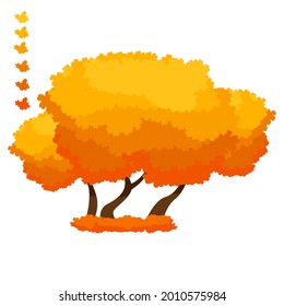 Collection Of Autumn Trees, Isolated On White Background. Simple collection of autumn trees of different shapes. Vector illustration