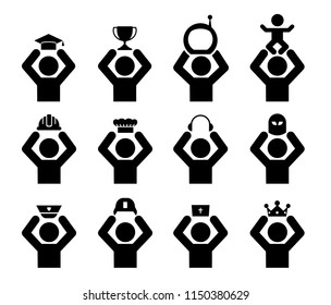 Collection of avatar icons related to professional occupation. Vector illustration of pictogram set occupation icons.