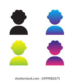 Collection of avatar profile pictures of men with curly hair Silhouettes