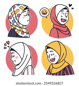 Collection avatars of children. Cute faces of different nationalities boys and girls. Vector illustration