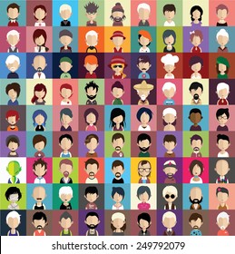 Collection of avatars8 ( 81 Man and woman Characters )