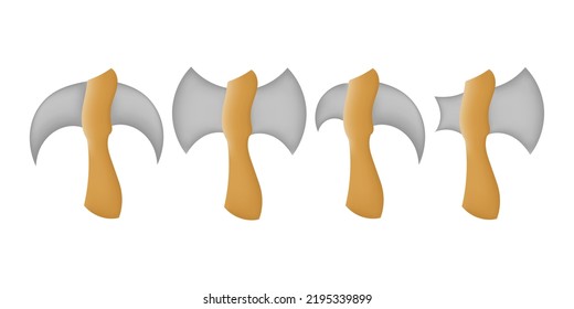 a collection of ax illustrations with mesh technique on a white background
