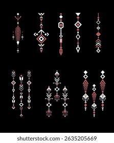 Collection of Aztec, Ethnic geometric element, decoration design.