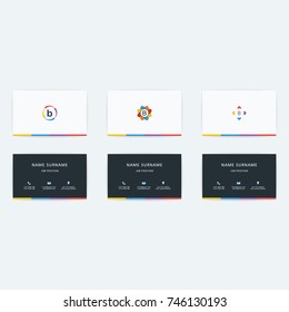 Collection B Simple Id Card With Alphabet Logo or Icon For Your Business