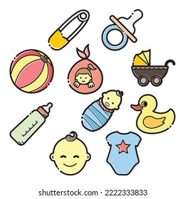 collection of baby icon vector