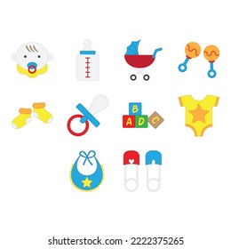 collection of baby icon vector