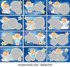 Collection of baby photo frames with zodiac signs