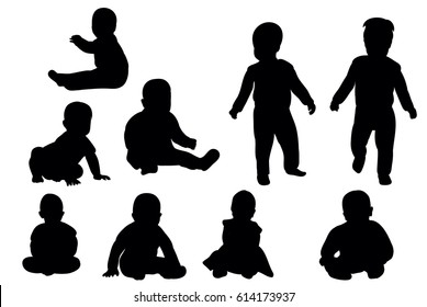 Collection of baby silhouettes