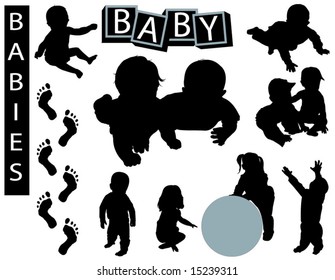 A collection of baby silhouettes-Check out my portfolio for other collections.