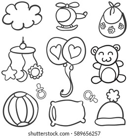 Collection of baby theme doodles