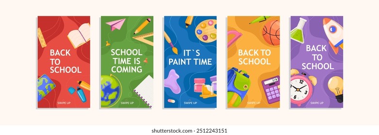 A collection of Back to School social media story banner templates.