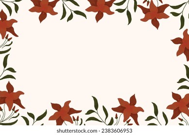 Collection of background designs for flower arrangements, maroon green leaves and flower illustrations