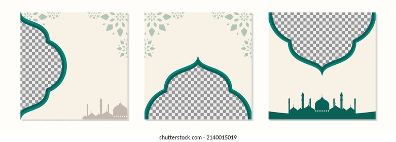 una colección de plantillas de fondo con un tema ramadán