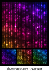 Collection of backgrounds. Vector lights on a black