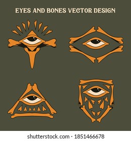 Collection Badge Illustration Design Eyes and Bones Emblem Ready For Logo your Company