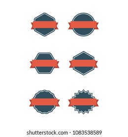 Set Badges Labels Ribbons Vector Collection Stock Vector (Royalty Free ...