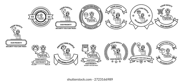 Una colección de insignias con un hombre en medio de ellas. El hombre lleva una corbata y tiene una sonrisa en la cara