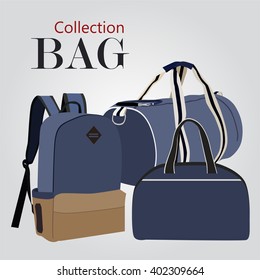Collection bags Illustration vector set