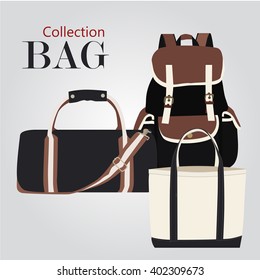 Collection bags Illustration vector set