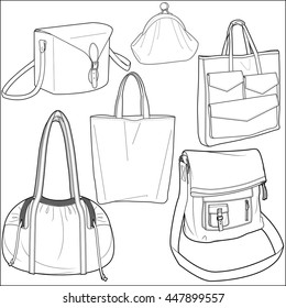 Collection bags Illustration vector set 