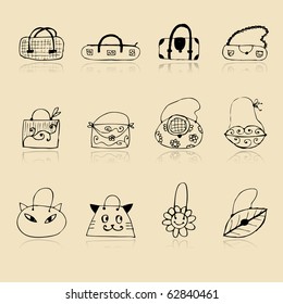 Collection of bags, sketch drawing for your design