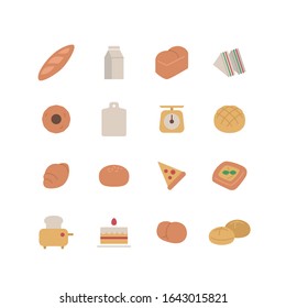 COLLECTION OF BAKERY FLAT ICONS