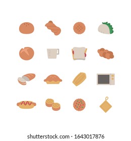 COLLECTION OF BAKERY FLAT ICONS