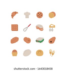 COLLECTION OF BAKERY FLAT ICONS