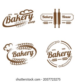 collection bakery logo design template.  vintage style logo vector. 