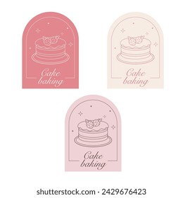 Colección de logotipos de panadería, lindos logotipos de pastelería 