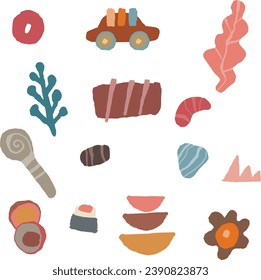 Collection of bakery products, cookies set, graphic resources, candy and dessert, collection, 