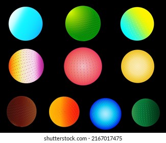 Collection of ball balloon bubble round shape futuristic technology icon shiny globe abstract background vector illustration