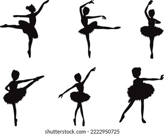 Kollektion Ballerina, einzelne Vektorgrafik Silhouette