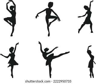 Colección de la Silhouette del vector aislado de Ballerina