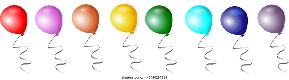 collection of balloons of red, pink, orange, yellow, green, blue, Indigo and purple colors for lovers, parents, children or friends for  mother's day, father's day, valentine's day ,Christmas, party