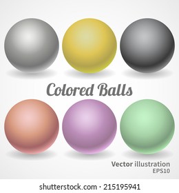 A collection of balls of different colors and lighting for your design. 