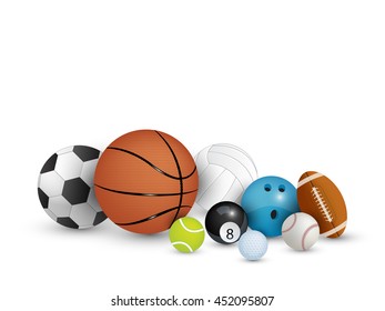 Collection of balls isolated on white background (Vector eps10)