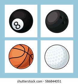 collection balls sport icons