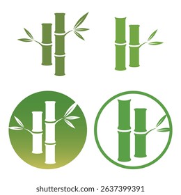 Collection of bamboo vector logo design, simple ilustration.