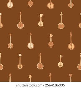 Collection of Banjo Vector Seamless Pattern illustration Design