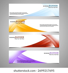 A collection of banner background design templates for web advertising. Vector illustrations with space for adding images.