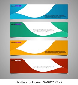 A collection of banner background design templates for web advertising. Vector illustrations with space for adding images.
