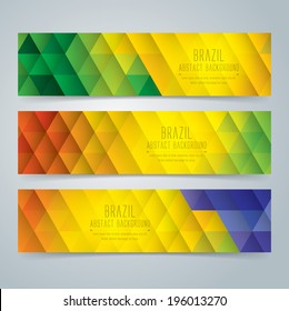 Collection banner design background in Brazil flag color concept. Can be used in website background or advertising. 