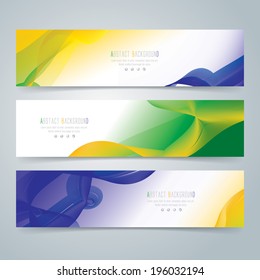 Collection banner design background in Brazil flag color concept. Can be used in website background or advertising. 