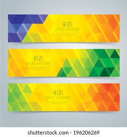 Collection banner design background in Brazil flag color concept.