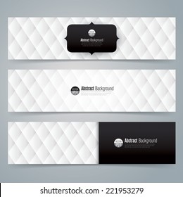 Collection banner design, Black and white upholstery background, vector illustration.