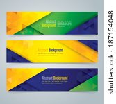 Collection banner design, Brazil flag color background, vector illustration.