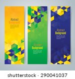 Collection banner design, Brazil flag color background, vector illustration.