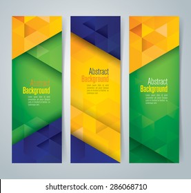 Collection banner design, Brazil flag color background, vector illustration.